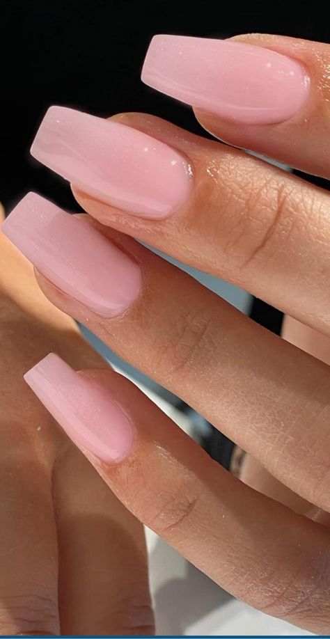 Achieve a timeless and refined look with our chic natural pink nails. Elevate your style effortlessly with a soft pink shade that adds a touch of sophistication to any ensemble. Perfect for all occasions, these nails radiate elegance and simplicity, enhancing your innate beauty without any effort needed. Pale Pink Square Acrylic Nails, Pink Nails Plain Simple, Light Nails Coffin, Fade Pink Nails, Natural Pink Nail Ideas, Soft Color Nails Acrylic, Base Pink Nails, Light Pink Gel X Nails, Nudish Pink Nails