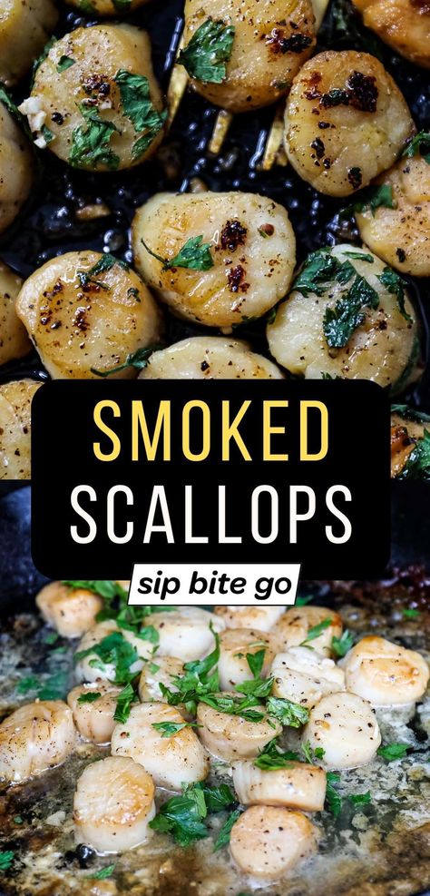 Smoked Scallops, Smoked Fish Recipe, Seafood Appetizers Easy, Easy Smoker Recipes, Pellet Smoker Recipes, Lemon Garlic Butter Sauce, Traeger Grill Recipes, Scallops Recipe, How To Cook Scallops