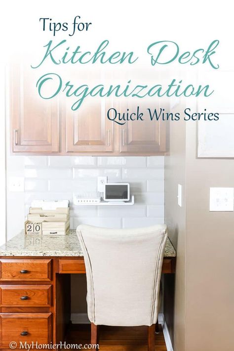 Kitchen Desk Organization, Kitchen Desk Areas, Smart Desk, Room Organization Bedroom, Declutter Kitchen, Kitchen Desks, Kitchen Desk, Messy Kitchen, Rustic Bedroom Decor