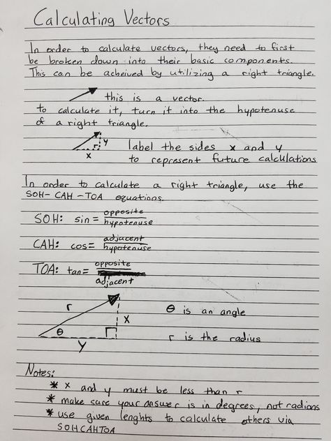 Calculating Vectors Vectors Math Notes, How To Study Anatomy, Calculus Notes, Algebra Notes, Igcse Maths, Junior Year High School, Vector Calculus, Doppler Effect, Med Notes