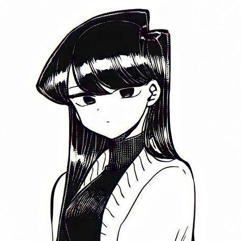 Coquette Icon, Komi San, An Anime, Black And White, Hair, Anime, White, Black