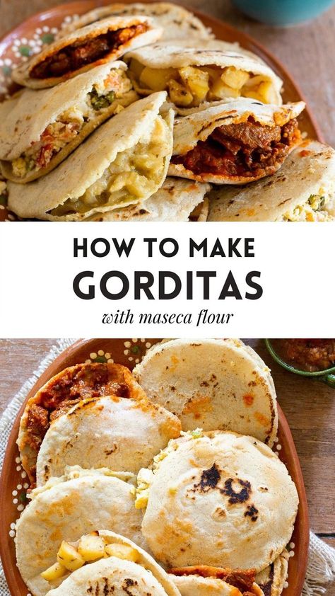 Mexican Gorditas Recipe, Mexican Gorditas, Maseca Recipes, Gorditas Recipe Mexican, Gorditas Recipe, Mexican Street Food, Mexican Dinner, Mexican Cooking, Hispanic Food