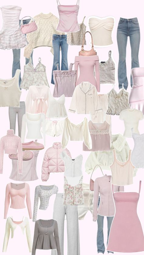 #coquette #dreamwardrobe #aesthetic #firstpost Coquette Girl Aesthetic Outfits, Coquette Clothing Aesthetic, Pink Clothing Ideas, Cutesy Outfits Pink, Outfits Collage Aesthetic, Coquette To Do List, Coquette Outfit Collage, H&m Coquette Finds, Where To Buy Coquette Clothes