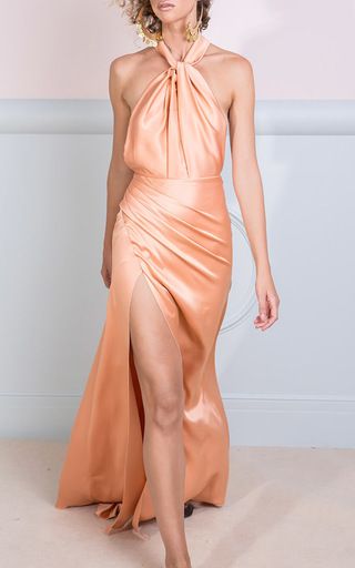 The Phobe Halter Knot Dress by MARIA LUCIA HOHAN for Preorder on Moda Operandi Color Of The Year 2024, Wendy Dress, Colorful Wardrobe, Goddess Gown, Maria Lucia Hohan, Famous Characters, Wish Upon A Star, Pantone Color Of The Year, Knot Dress