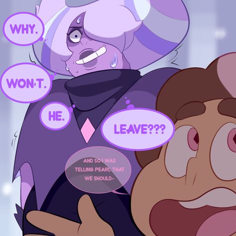 Just a Bad Prediction AU comic about Amethyst~ Colored by @boringartist <3 And then Steven never let her leave~ XD Amethyst ends up calling him ‘Pinky’ for funsies. ^v^ This was actually rly fun tho,... Pink Diamond Steven Au, Steven Universe Au Comic, Steven Universe Bad Prediction Au, Pink Steven Au, Amethyst Steven Universe, Steven Uni, Steven Universe Oc, Pink Diamond Steven Universe, Steven Universe Wallpaper