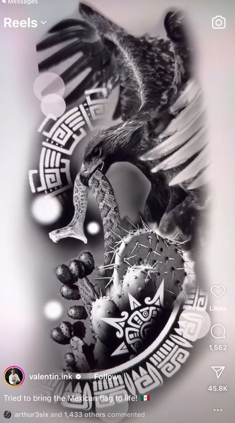 Mexican Eagle Tattoo Design, Chicago Flag Tattoo, Mexican Eagle Tattoo, Mexican Ideas, Rebirth Tattoo, Aztec Warrior Tattoo, Native American Tattoo Designs, Mexican Eagle, Aztec Tattoos