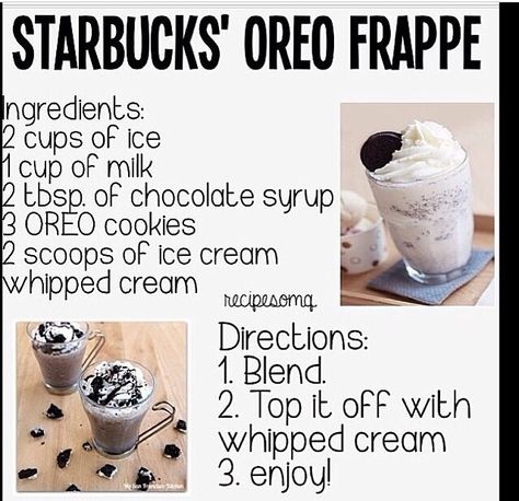 🌠 Oreo Starbucks, Oreo Frappe, Late Night Dessert, Oreo Dessert Easy, Resep Starbuck, Resep Koktail, Night Dessert, Dessert Cravings, Oreo Desserts