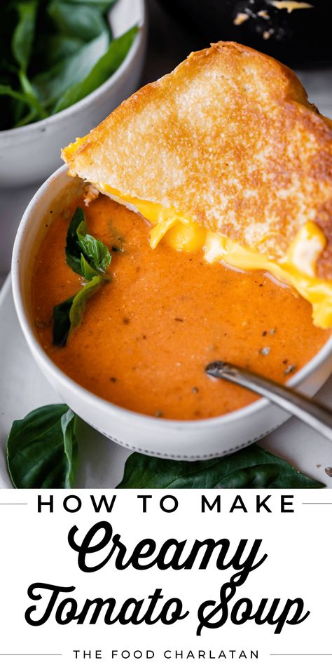 Homemade Tomato Soup Creamy Tomato Soup Easy, Homemade Creamy Tomato Soup, Soup Quick And Easy, Easy Homemade Tomato Soup, Tomatoe Soup, Oatmeal Applesauce Cookies, Creamy Tomato Soup Recipe, Soup Quick, Homemade Tomato Soup