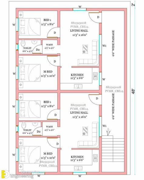 34+ Photos Of 2D House Plans For Different Areas | Engineering Discoveries 34+ Photos Of 2D House Plans For Different Areas. 2 Portion House Plan, 2 Unit House Plans, Appartment Buildings Floor Plans, 33×33 House Plans, 2 Unit Apartment Building Plans, 3 Unit Apartment Building Floor Plans, Appartement Design Plan, Rent House Design, 2 Bed Apartment Floor Plan