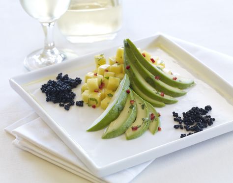 California Avocado with Mango Salad, Balsamic Caviar, and Cilantro Lime Dressing Recipe | California Avocado Commission Avocado Muffins, Avocado Uses, White Balsamic Vinaigrette, Avocado Pesto Pasta, Avocado Pesto, Cilantro Lime Dressing, Mango Salad, Mango Recipes, Guacamole Recipe