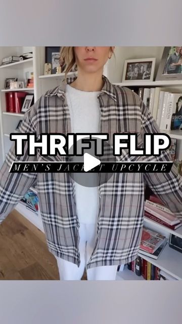 Diy Clothing Upgrades, Thrift Flip Jean Jacket, Ugly Tshirt Ideas Diy, How To Turn A Sweatshirt Into A Jacket, 2024 Vintage Style, Diy Denim Vest From Jeans, Thrift Flip Mens Shirt, Tshirt Flannel Diy, How To Crop A Flannel