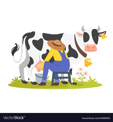 Dairy Cows Holstein, Milking A Cow, Milk The Cow, Cow Vector, Cow Illustration, Dog Games, Milk Shop, Dairy Cows, Milk Cow