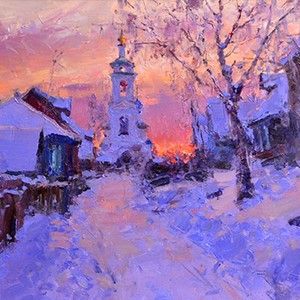 Russian Painting, Painting Snow, La Art, Nyc Art, Winter Painting, Expressive Art, Landscape Drawings, Night Painting, Winter Art