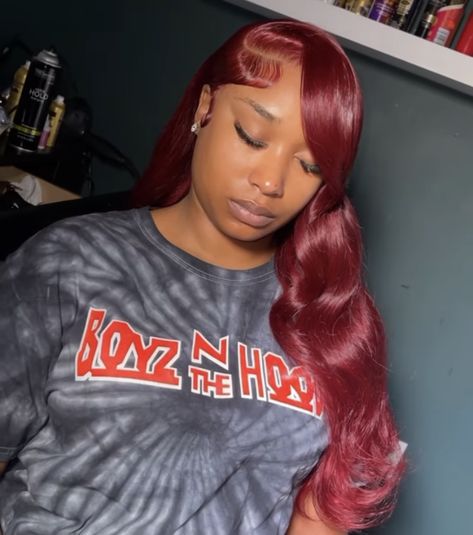 Burgundy Wig Install Side Part, Side Part Burgundy Wig Black Women, Burgundy Wig Side Part, Burgundy Lace Front Wig Black Women, Side Part Burgundy Wig, Burgundy Side Part Wig, Burgundy Side Part, Burgundy Wigs For Black Women, Birthday Wigs