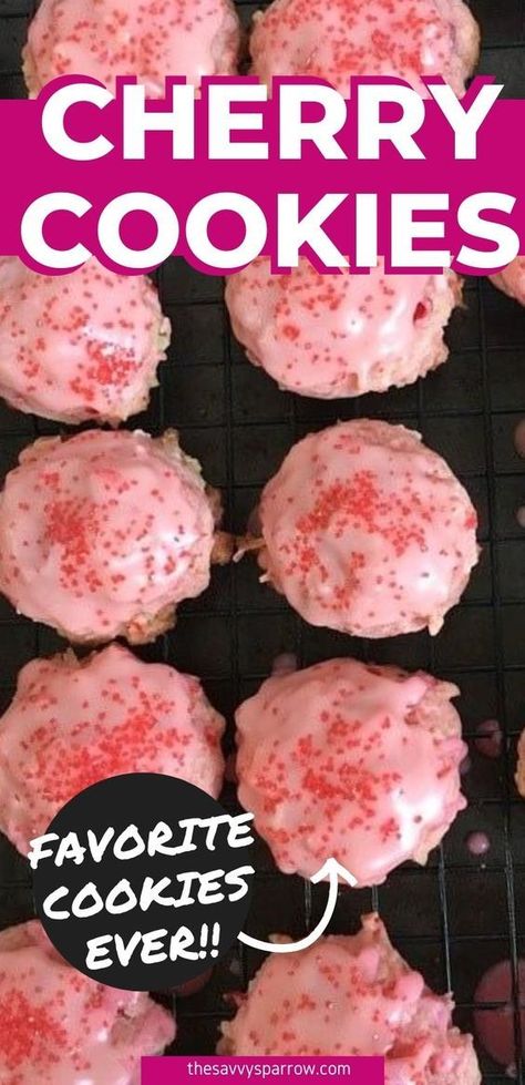 Cherry No Bake Cookies, Cherry Wedding Cookies, Cherry Flips Cookies, Marachino Cherries Dessert, Marchino Cherry Cookies, Maraschino Cherry Recipes, Cherry Snowball Cookies, Cherry Christmas Cookies, Cookies With Dried Cherries