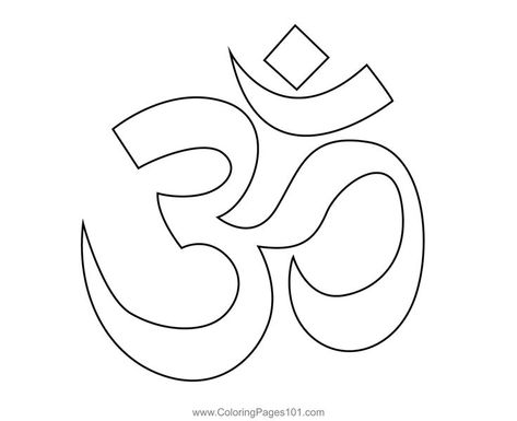 Ohm Symbol Of Hindu Coloring Page Hindu Coloring Pages, Ganesha Coloring Page, Temple Embroidery Design, Om Design Om Symbol Art, Ohm Symbol Tattoo, Om Rangoli, Hindu Logo, Om Drawing, Om Aesthetic