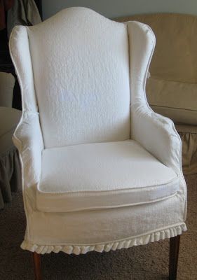 Wingback Chair Slipcovers, Wingback Chair Covers, Wing Chairs, Custom Slipcovers, Outdoor Chair Set, Wingback Chairs, Linen Chair, Furniture Rehab, Furniture Slipcovers