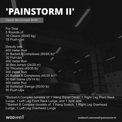 "Painstorm II" Workout, CrossFit WOD | WODwell Crossfit Workout Plan, Total Body Workout Plan, Wods Crossfit, Crossfit Workouts Wod, Crossfit Workouts At Home, Strength And Conditioning Workouts, Crossfit At Home, Workout Plan For Men, Background Story