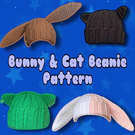 Bunny Ears Beanie Crochet Pattern, Bunny Beanie Crochet Pattern Free, Crochet Bunny Ear Beanie Free Pattern, Crochet Bunny Beanie Free Pattern, Bunny Ear Beanie Crochet Pattern, Bunnie Beanie, Bunny Beanie Crochet Pattern, Cat Beanie Pattern, Crochet Bunny Beanie