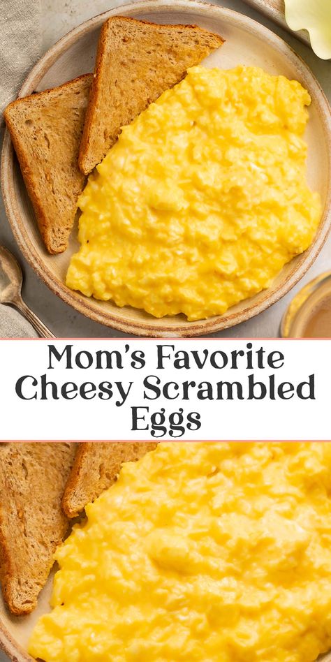 Cheesy Egg Recipes, Easy Scrambled Eggs, Cheesy Scrambled Eggs, Best Scrambled Eggs, 40 Aprons, Scrambled Eggs With Cheese, Creamy Scrambled Eggs, Fluffy Scrambled Eggs, Cheesy Eggs