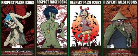 RESPECT FALSE ICONS // REJECT FALSE ICONS Reject False Icons, Gorillaz Albums, Jamie Hewlett Art, Gorillaz Band, Marketing Tips And Tricks, Cartoons Band, Monkeys Band, Jamie Hewlett, Silly Bands