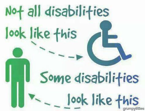 Not All Disabilities Look Like This... Some Disabilities Look like this Guillain Barre, Chronic Migraines, Ehlers Danlos Syndrome, Invisible Illness, Chronic Fatigue, Autoimmune Disease, Migraine, Chronic Illness, A Sign