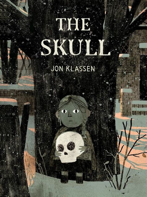 (20) jon klassen on Twitter: "Here is the cover for "The Skull". It's a 115 pages, told in five parts, and it's about a girl named Otilla who runs away from home and finds a house in the woods with a skull living in it. It comes out July 2023 from @Candlewick and I am pretty excited about it 💀 https://t.co/plx0qrmg3y" / Twitter Monochromatic Artwork, Jon Klassen, Literary Elements, Best Children Books, Abandoned House, Brave Girl, Alfred Hitchcock, The Skull, Chapter Books