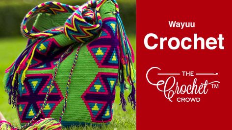 Wayuu Crochet: Mochilas + Tutorials | The Crochet Crowd Wayuu Bags Pattern Tutorial, Crochet Containers, Wayuu Bags Pattern, The Crochet Crowd, Mochila Crochet, Bohemian Crochet, Yarn Organization, Bags Crochet, Crochet Crowd