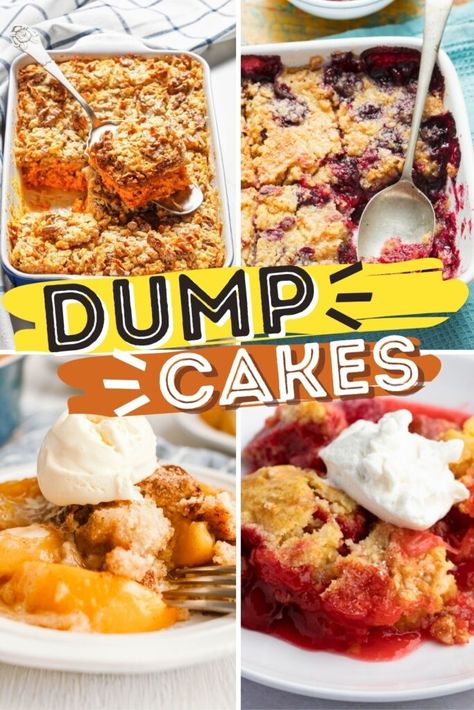 Cinnamon Roll Dump Cake Recipes, Easy Dump Cakes, Dump Desserts, Cake Problem, Taco Appetizers, Gingerbread Cookie Mix, Dump Recipes, Cherry Dump Cake, Nursing Cake