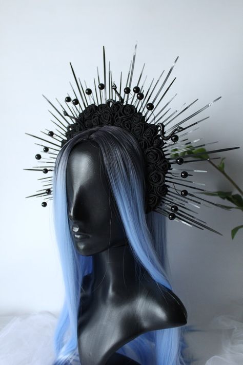 Black Halo Crown, Crown Halo, Butterfly Crown, Mad Hat, Crown Headpiece, Sun Burst, Rose Crown, Halo Crown, Black Halo