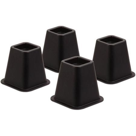 5.25" Bed Risers, 4-Pack Dorm Bed Risers, Small Dorm Room, Small Dorm, Bed Risers, Elevated Bed, Bed Legs, College Dorm Bedding, Black Bedding, Dorm Bedding