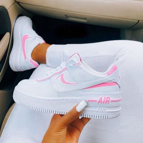 Preppy Air Force 1, Hot Pink Air Forces, Preppy Air Forces, Preppy Jordans, Pink Air Force 1, Nike Core, Cheap Air Force 1, Air Force One Shoes, Air Force 1 Shoes