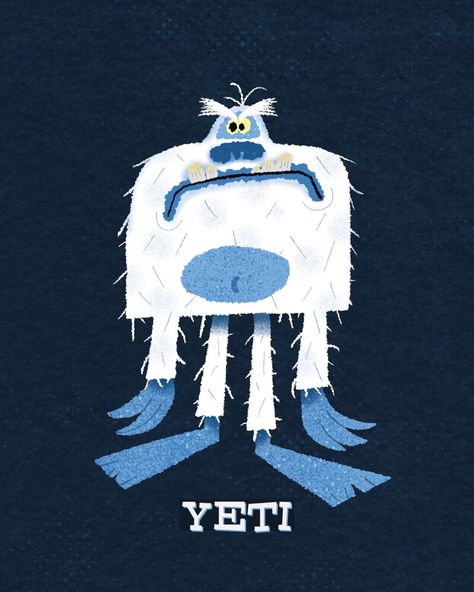 Cute Yeti Drawing, Yeti Character Design, Yeti Drawing, Yeti Snowman, Yeti Art, Yeti Monster, Yeti Christmas, Abominable Snowman, Flat Illustration