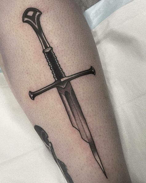 Shards Of Narsil tattoo Tolkien Tattoo Ideas, Narsil Lord Of The Rings, Narsil Tattoo Design, Narsil Lotr, Shards Of Narsil Tattoo, Anduril Tattoo, Nazgul Tattoo, Narsil Tattoo, Elven Tattoo