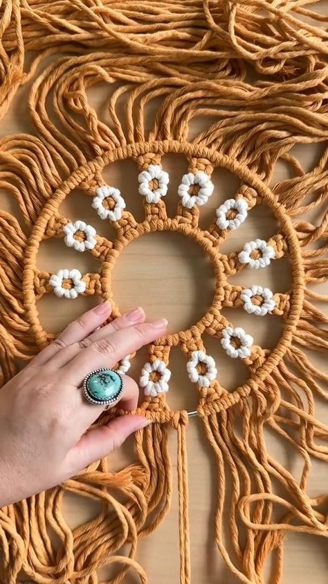 56K views · 2.1K reactions | macramé daisy mandala by thelarksheadshop https://www.macrameprojects.com/ #macrame #macrameart #macramelove #macramedecor | By Macrame Projects | Facebook Macrame Mandala Tutorial, Macrame Daisy, Daisy Mandala, Mandala Tutorial, Macrame Mandala, Macrame Decor, Macrame Art, Macrame Projects, Xmas Decorations