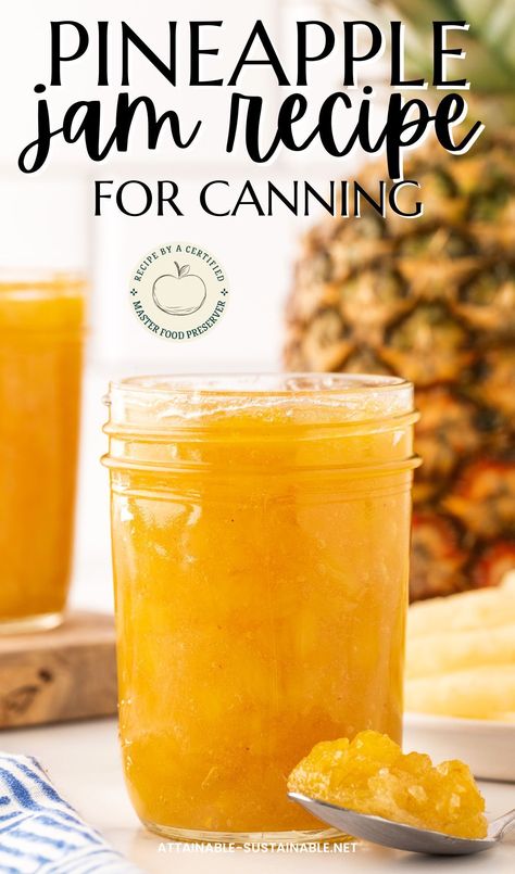 Pineapple Jam Recipe Canning, Small Batch Jam Recipes, Mixed Fruit Jam Recipe, Jams Recipes, Homemade Jellies, Small Batch Jam, Creative Canning, Canning Meals, Pineapple Jam Recipe