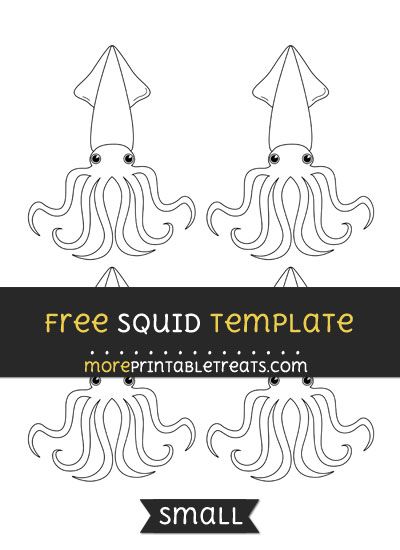 Free Squid Template - Small Squid Decorations, Diy Squid, Bunny Templates, Computer Paper, Under The Sea Theme, Chocolate Bunny, Black And White Lines, Sea Theme, Templates Printable Free