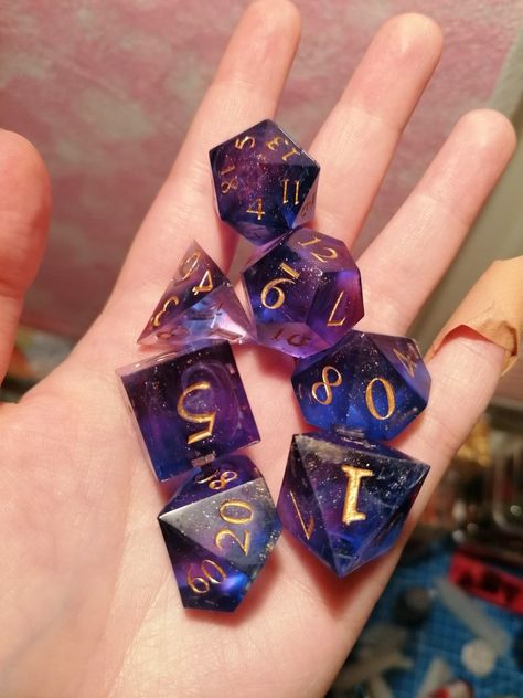 DnD Dice Dungeons and Dragons Galaxy Resin D&d Dice, Galaxy Dice, Dice Dragon, Dice Goblin, Resin Dice, Dnd Ideas, Dnd Dice, Dungeons And Dragons, Muse