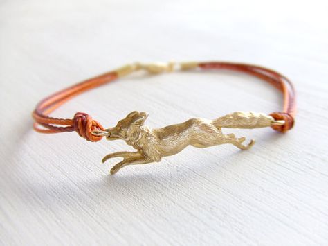 Fox Bracelet, Brass Fox, Fox Jewelry, Animal Bracelet, Aesops Fables, Wolf Jewelry, Best Friend Jewelry, Golden Jewelry, Jewelry Tree