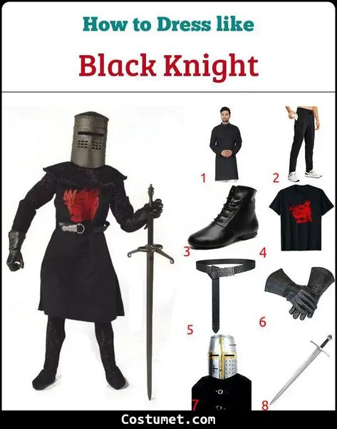 Halloween Knight Costume, Knight Costume Halloween, Monty Python Costume, Monty Python Black Knight Tattoo, Diy Knight Costume Men, Cosplay Ideas Men, Knight Cosplay, Monty Python And The Holy Grail Costume, Black Knight Monty Python