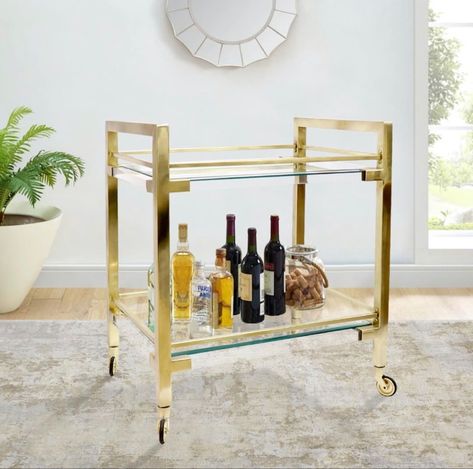 Lucite Bar Cart, Metal Bar Cart, Bar Trolley, Serving Bar, Serving Cart, Tempered Glass Shelves, Sofa End Tables, Serving Table, Modern Bar