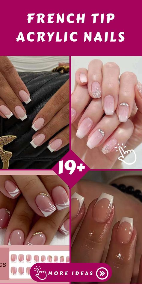 Enhance your nail style with French Tip Acrylic Nails! Elevate your look with the classic French tip design, now made durable and beautiful with acrylic nails. Opt for a traditional white tip or add a modern flair with colored tips - either way, French Tip Acrylic Nails will elevate your manicure game effortlessly. Show off perfectly styled nails exuding elegance and confidence! Squared French Tip Acrylic Nails Short, Traditional French Tip Nails, French Tip Nails V Shape, Squoval French Tip Nails Short, V Line Nails, French Acrylic Nails Almond, Types Of French Tips Nails, Short French Tip Nails With Design, Triangle French Tip Nails