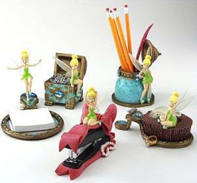 Disney Office Supplies, Tinkerbell 3, Disney Office, Disney Bedrooms, Tinkerbell And Friends, Disney Rooms, Disney Figurines, Disney Home Decor, Disney Fanatic