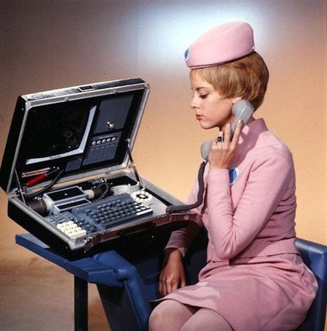 hat. Future phone feature phone, with pink accents, in the key of Stanley Kubrick - Boing Boing Alter Computer, Atomic Space Age, Pc Photo, Unseen Images, Arte Nerd, Retro Tech, A Space Odyssey, 2001 A Space Odyssey, Computer History