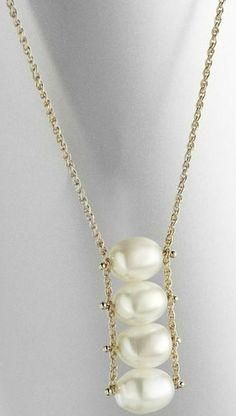 Craft ideas 8996 - Pandahall.com Anting Manik, Hantverk Diy, Simple Pearl Necklace, Simple Pearl, A Necklace, Cool Stuff, Bijoux Diy, Hand Made Jewelry, Jewelry Patterns