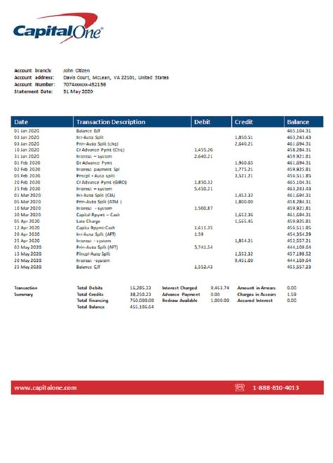 Usa Bank, Capital One Credit Card, Credit Card App, First Bank, Statement Template, Credit Card Statement, Capital One, Bank Statement, Accounting And Finance