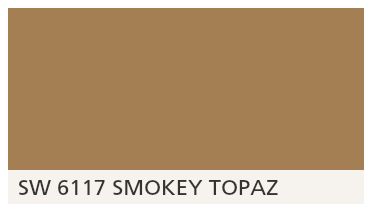 Sherwin Williams #6117 Smokey Topaz For me, I see this as wood color and flooring. Smoky Topaz Sherwin Williams, Smokey Topaz Sherwin Williams, Sw Smokehouse Exterior, Sherwin Williams Smokehouse, Smokey Topaz Paint Color, Sherwin Williams Exterior Browns, Sherwin Williams Homestead Brown, Senoia Georgia, Paint Color Swatches