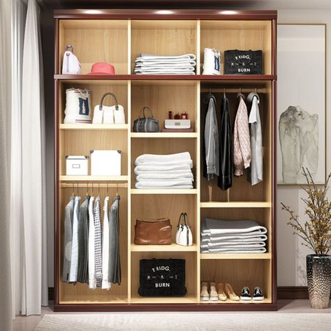 What is Included Color: Brown Style: Traditional Product Type: Wardrobe Armoire Size: 47"L x 24"W x 83"H 57.5"L x 23.6"W x 82.7"H 69.3"L x 23.6"W x 82.7"H Height: >80" Material: Wood Wood Type: Rubberwood Wood Tone: Medium Wood Purposeful Distressing Type: No Distressing Design: Armoires & Wardrobes Armories & Top Cabinet Weights & Dimensions Overall Length - Side to Side: 47" (120 cm) 57.5" (146 cm) 69" (176 cm) Overall Width - Front to Back: 23.5" (60 cm) Overall Height - Top to Bottom: 82.5" (210 cm) 102" (260 cm) Legs Included: Without Legs Features Mirror Included: Without Mirror Corner Unit: No Drawers Included: Drawers Not Included Shelves Included: Shelves Included Number of Shelves: 4 7 Shelves 6 Adjustable Shelves: Non-Adjustable Interior Shelves: Yes Clothing Rod Brown Wardrobe, Traditional Wardrobe, Armoires & Wardrobes, Wardrobe Cabinets, Wardrobe Armoire, Corner Unit, Brown Fashion, Small Furniture, 7 H