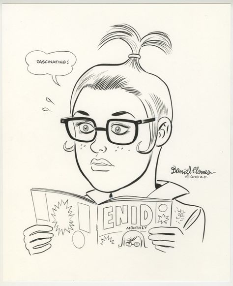 Daniel Clowes (@danielclowes) / Twitter Enid Illustration, Daniel Clowes, Making Comics, Gorillas Art, Independent Bookstore, Ghost World, Face Drawing Reference, Weird Art, Comic Illustration