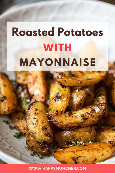 Roasted Potatoes with Mayonnaise Recipe – Happy Muncher Potatoes With Mayonnaise, Potato Varieties, Potatoes In Oven, Roasted Potato Recipes, Dried Potatoes, Mayonnaise Recipe, Culinary Techniques, Juicy Steak, Crispy Potatoes